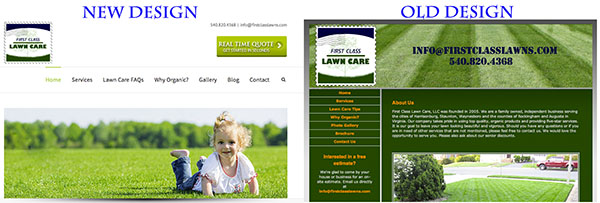 first class lawn care - new site design